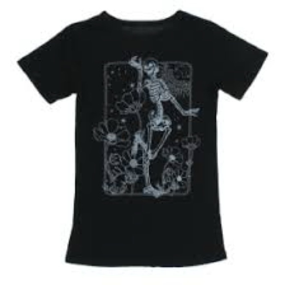 skeleton sketch graphic T-shirt